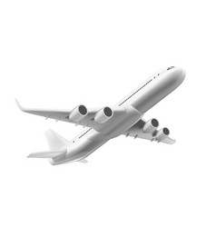 3d White Glossy Commercial Jet Airplane Take Off