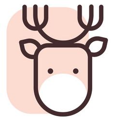 Brown Deer Head On A White Background