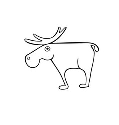 Cartoon Line Sketch Elk Deer