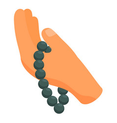 Hand Holding Rosary Beads For Praying