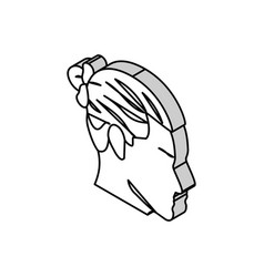 Man Bun Hairstyle Male Isometric Icon