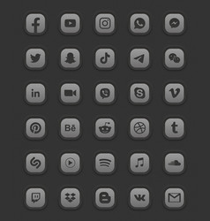 Social Media Dark Mode 3d Web Icons Set