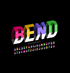 Bending 3d Style Font Design Alphabet Letters