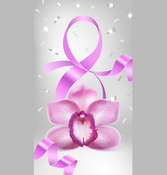 Congratulatory Banner With A Purple Orchid Flower