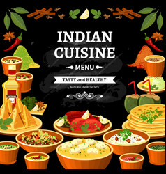 Indian Cuisine Menu Black Board Poster