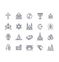 Outline Religious Icons Set