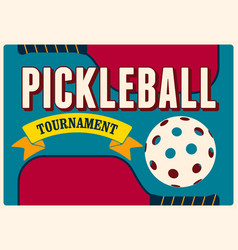 Pickleball Tournament Vintage Style Poster