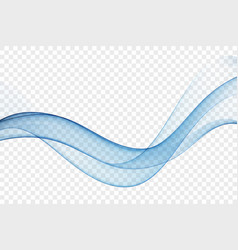 Abstract Wave Of Blue Smoke Transparent Flow Of