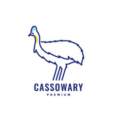 Beauty Bird Giant Cassowary Line Modern Abstract