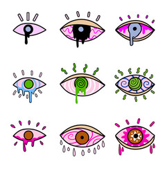 Groovy Eye Elements 70s Funky Sticker