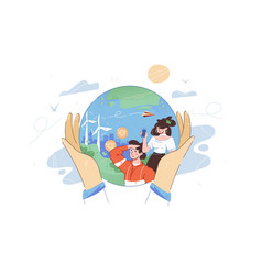 Person Hands Hold Whole Planet