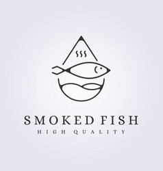 Smoked Fish Logo Simple Minimalist Line Art Icon