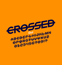 Crossed Out Style Font Design Alphabet Letters