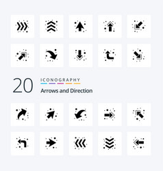 20 Arrow Solid Glyph Icon Pack Like Down Straight