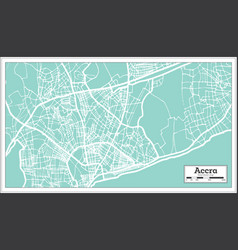 Accra Ghana City Map In Retro Style Outline Map