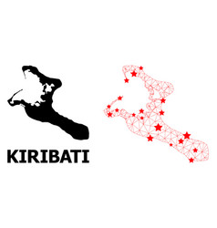 Wire Frame Polygonal Map Kiribati Island