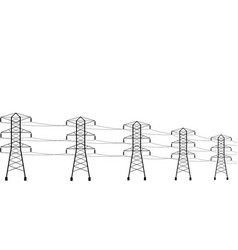 High Voltage Electric Pole On The White Background