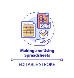 Making And Using Spreadsheets Concept Icon