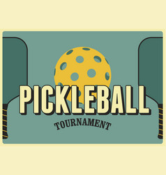 Pickleball Tournament Vintage Style Poster