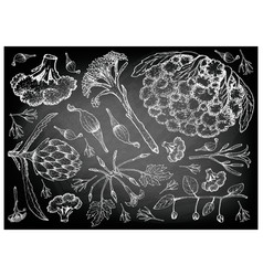 Podded Vegetables On Chalkboard