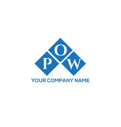 Pow Letter Logo Design On White Background