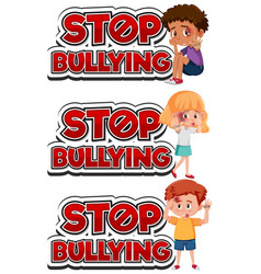 Stop Domestic Violence Font Design With Sad Kids