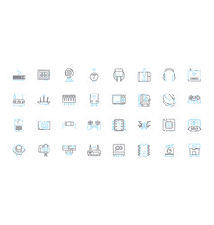 Gadgets Linear Icons Set Tech Innovation