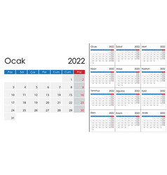 Simple Calendar 2022 On Turkish Language Week