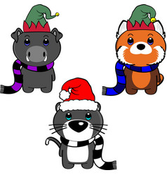 Xmas Cute Chibi Standing Baby Animals Set