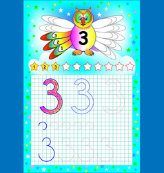 Educational Page For Children With Number 3