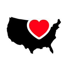 I Love Usa United States Of America Map And Heart