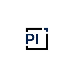 Letter Pi Square Arrow Pointing Up Logo Design