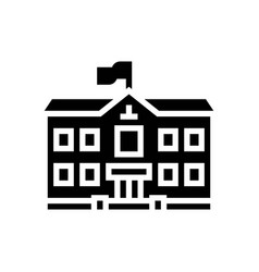 Modern School Building Glyph Icon