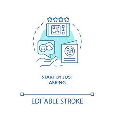 Start By Just Asking Turquoise Concept Icon