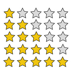 Yellow Stars Rating On White Background Feedback