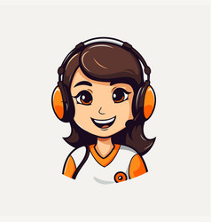 A Cute Cartoon Woman In Headphones Icon