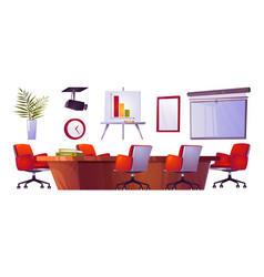 Empty Office Meeting Boardroom Interior Set