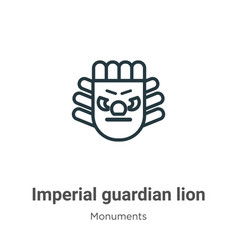 Imperial Guardian Lion Outline Icon Thin Line