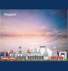 Nagpur India City Skyline With Gray Buildings