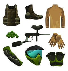 Set Paintball Tools Game Accessories Icons