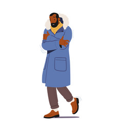 Cold Weather Freezing People Concept Black Male