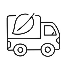 Electric Cargo Truck Hand Drawn Ev Doodle Icon