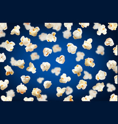 Realistic Flying Fluffy Popcorn Background