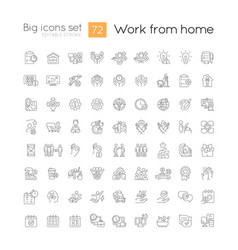 Remote Workplace Linear Icons Set