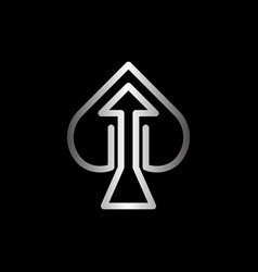 Ace Of Spade With Arrow Line Modern Logo