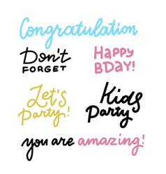 Happy Birthday Lettering Sign Quote Typography Set