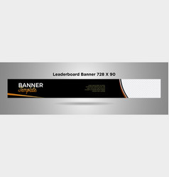 Leaderboard Banner 728x90 Black Gold Simple Design