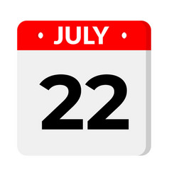 22 July Calendar Icon