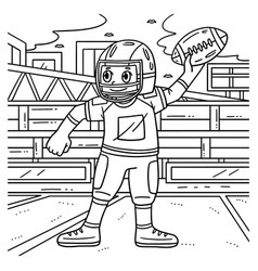 American Football Player With Ball Coloring Page