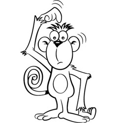 Cartoon Confused Monkey